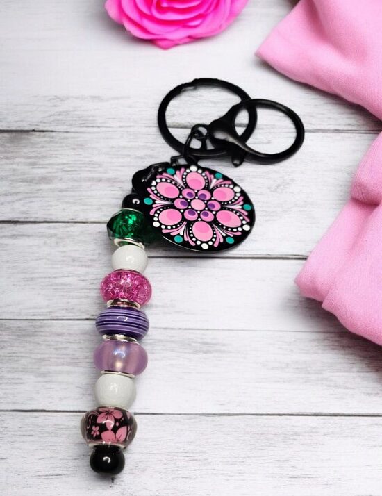 Hand-painted Mandala Keychain