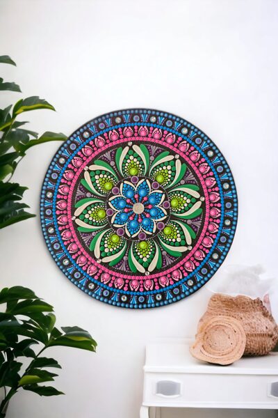 Mandala Painting with sparkling stone