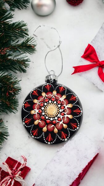 Mandala Christmas Tree Ornament Bronze