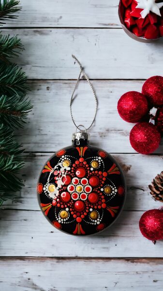 Christmas Tree Ornament Red and Gold