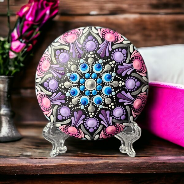 S Mandala Stone Purple-Blue-Pink