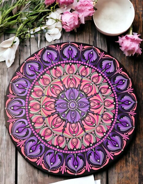 Mandala Painting pink-purple